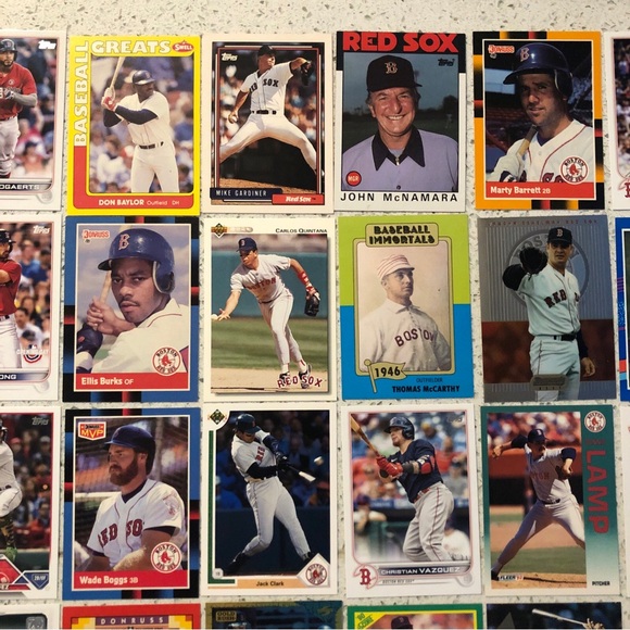 70 Boston Red Sox baseball cards Wade Boggs David Ortiz Sale Schwarber Clemens - Picture 3 of 10